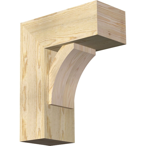 Ekena Millwork Thorton Block Rough Sawn Bracket w/ Offset Brace, Douglas Fir, 8"W x 18"D x 22"H BKT0806X18X22THR05RDF - main